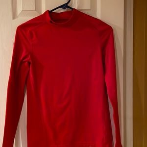 Youth Large Under Armour Fitted Cold Gear Long Sleeve - Color Red